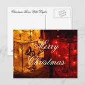 Weihnachts-Geschenkboxen mit Lichtern Feiertagspostkarte (Vorne/Hinten)