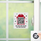 Weihnachts-Geschenkboxen mit Sternen QR-Code rot w Fensteraufkleber (Zuhause)