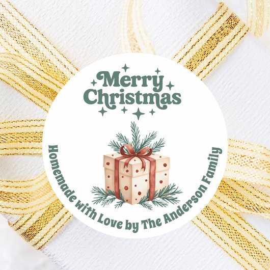 Weihnachts-Geschenkboxen Runder Aufkleber