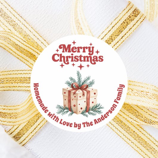 Weihnachts-Geschenkboxen Runder Aufkleber