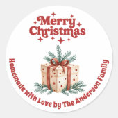 Weihnachts-Geschenkboxen Runder Aufkleber (Vorderseite)