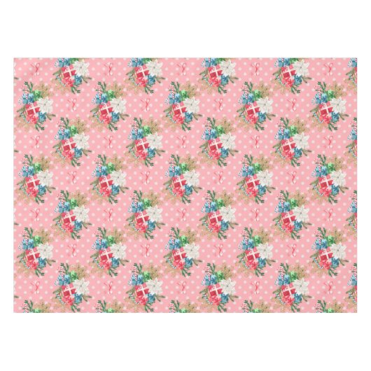 Weihnachts-Geschenkboxen Weiße Schneeflocken Tischdecke (Vorderseite (Horizontal))