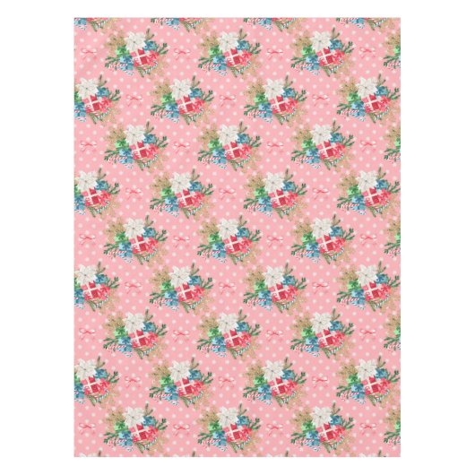 Weihnachts-Geschenkboxen Weiße Schneeflocken Tischdecke (Vorderseite)