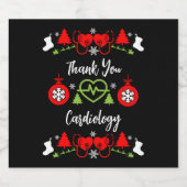 Weihnachts-Geschenke für die Kardiologie Schaumweinetikett (Einzelnes Label)