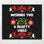 Weihnachts-Geschenke für die Kardiologie Schaumweinetikett (Einzelnes Label)