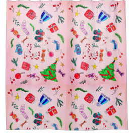 Weihnachts-Geschenke im neuen Jahr Duschvorhang