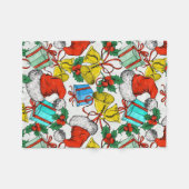 Weihnachts-Geschenke Rote Weihnachtsmannmützen Fei Fleecedecke (Vorderseite (Horizontal))