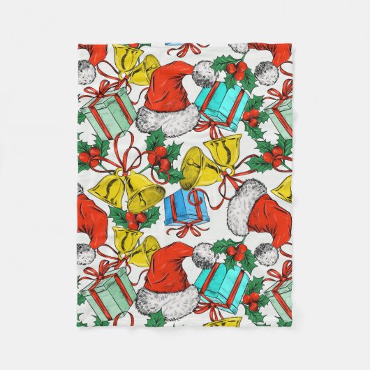Weihnachts-Geschenke Rote Weihnachtsmannmützen Fei Fleecedecke (Vorderseite)
