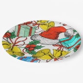 Weihnachts-Geschenke Rote Weihnachtsmannmützen Fei Pappteller (Schrägansicht)