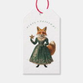 WEIHNACHTS-GESCHENKETIKETT VINTAGE FUCHS GESCHENKANHÄNGER (Vorderseite)