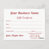 Weihnachts-Geschenkgutschein Postkarte (Rückseite)