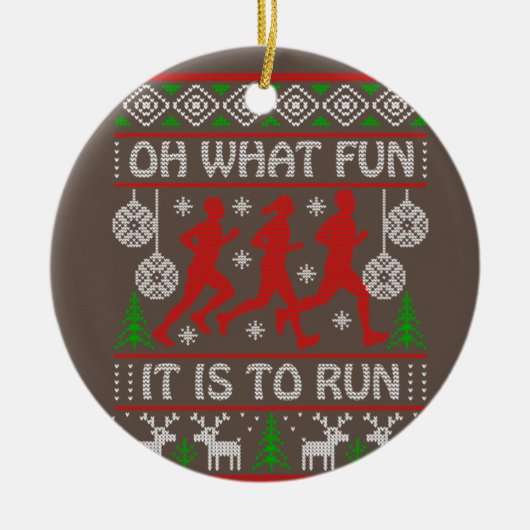 Weihnachts-Geschenkidee, was es Spaß macht zu lauf Keramik Ornament (Vorne)