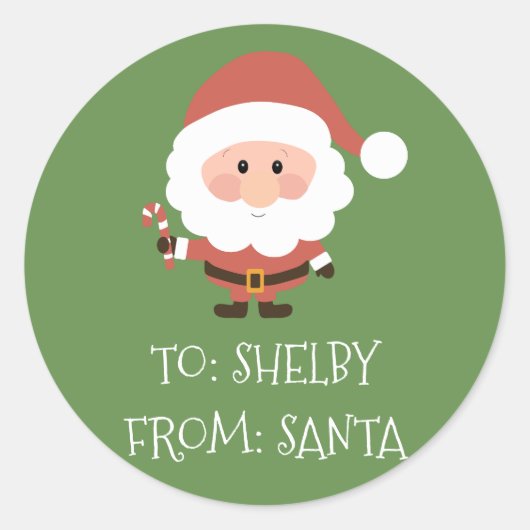 Weihnachts Geschenksticker vom Weihnachtsmann Runder Aufkleber (Vorderseite)
