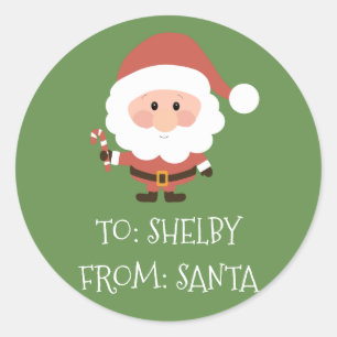 Weihnachts Geschenksticker vom Weihnachtsmann Runder Aufkleber