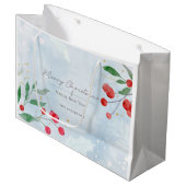 Weihnachts-Geschenktasche mit Wasserfarbengrün Große Geschenktüte (Vorderseite Schrägansicht)