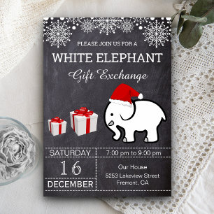 Weihnachts-Geschenktausch 'White Elephant' Einladung