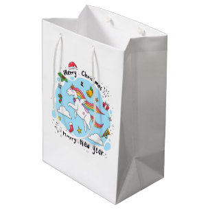 Weihnachts-Geschenktüten Einhorn Mittlere Geschenktüte