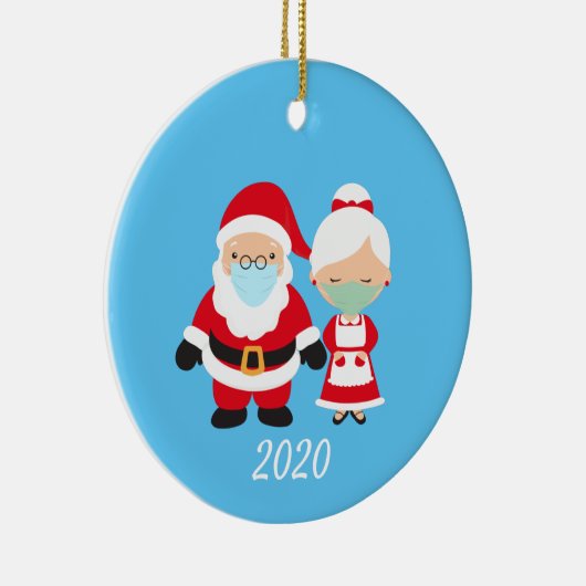 Weihnachts-Gesicht Maske Weihnachten und Frau Clau Keramik Ornament (Rechts)