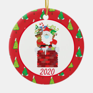 Weihnachts-Gesichtsmaske Santa Cute 2020 Keramik Ornament