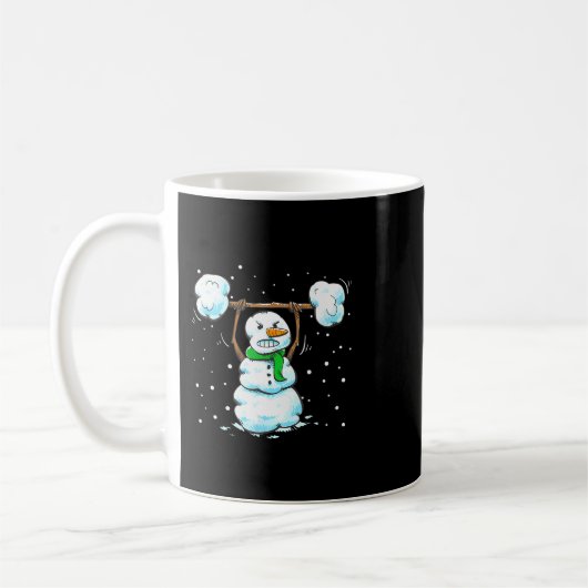 Weihnachts-Gewichtheber-Schneemann-Shirt Lustiger Kaffeetasse (Links)