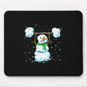 Weihnachts-Gewichtheber-Schneemann-Shirt Lustiger  Mousepad