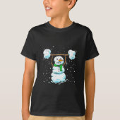 Weihnachts-Gewichtheber-Schneemann-Shirt Lustiger  T-Shirt (Vorderseite)