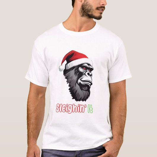 Weihnachts-Gigant Monster Gorilla Xmas Weihnachtsm T-Shirt (Vorderseite)