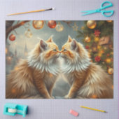 Weihnachts-Ginger küssende Katzen Tissue-Papier Seidenpapier (Basteln)