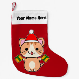 Weihnachts-Ginger-Tabby-Katze Kleiner Weihnachtsstrumpf