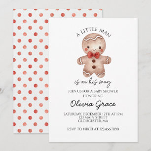 Weihnachts-Gingerbread-Baby-Shower-Einladung Einladung