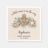 Weihnachts-Gingerbread-Boy-Baby-Party Serviette (Vorderseite)