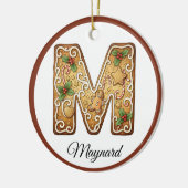 Weihnachts-Gingerbread-Buchstabe M Monogramm indiv Keramik Ornament (Links)