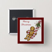 Weihnachts-Gingerbread-Button Button (Vorne & Hinten)