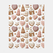 Weihnachts-Gingerbread-Cookie-Muster Fleecedecke (Vorderseite)