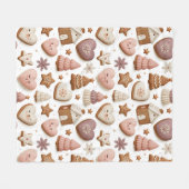 Weihnachts-Gingerbread-Cookie-Muster Fleecedecke (Vorderseite (Horizontal))