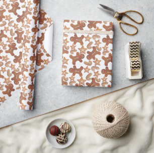 Weihnachts-Gingerbread-Cookie-Muster Geschenkpapier