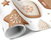 Weihnachts-Gingerbread-Cookie-Muster Geschenkpapier (Rolleneckpunkt)