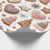 Weihnachts-Gingerbread-Cookie-Muster Geschenkpapier (Ecke)