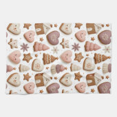 Weihnachts-Gingerbread-Cookie-Muster Geschirrtuch (Horizontal)