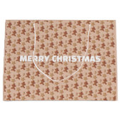 Weihnachts-Gingerbread-Cookie-Muster Große Geschenktüte (Vorderseite)