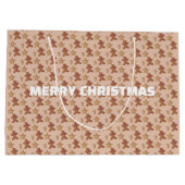 Weihnachts-Gingerbread-Cookie-Muster Große Geschenktüte (Rückseite)