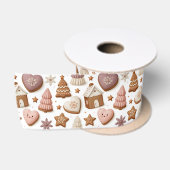 Weihnachts-Gingerbread-Cookie-Muster Satinband (Spule)