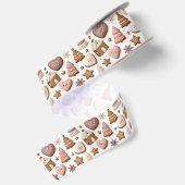 Weihnachts-Gingerbread-Cookie-Muster Satinband (Rückseite)