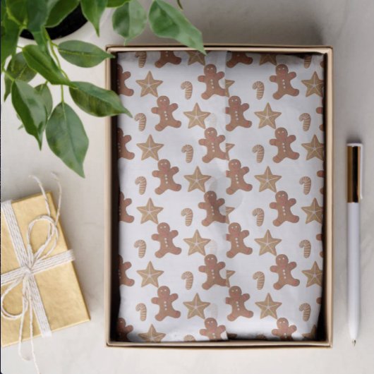 Weihnachts-Gingerbread-Cookie-Muster Seidenpapier