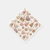 Weihnachts-Gingerbread-Cookie-Muster Serviette (Ecke)
