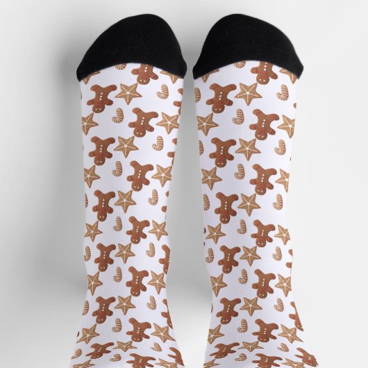 Weihnachts-Gingerbread-Cookie-Muster Socken (Oben)