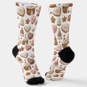 Weihnachts-Gingerbread-Cookie-Muster Socken (Gewinkelt)