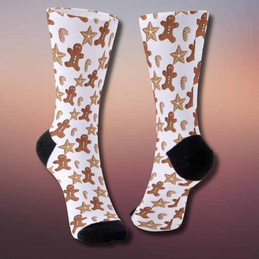 Weihnachts-Gingerbread-Cookie-Muster Socken