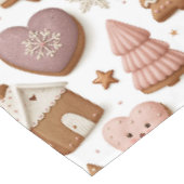 Weihnachts-Gingerbread-Cookie-Muster Tischdecke (Schrägansicht)