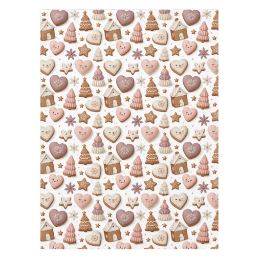 Weihnachts-Gingerbread-Cookie-Muster Tischdecke (Vorderseite)